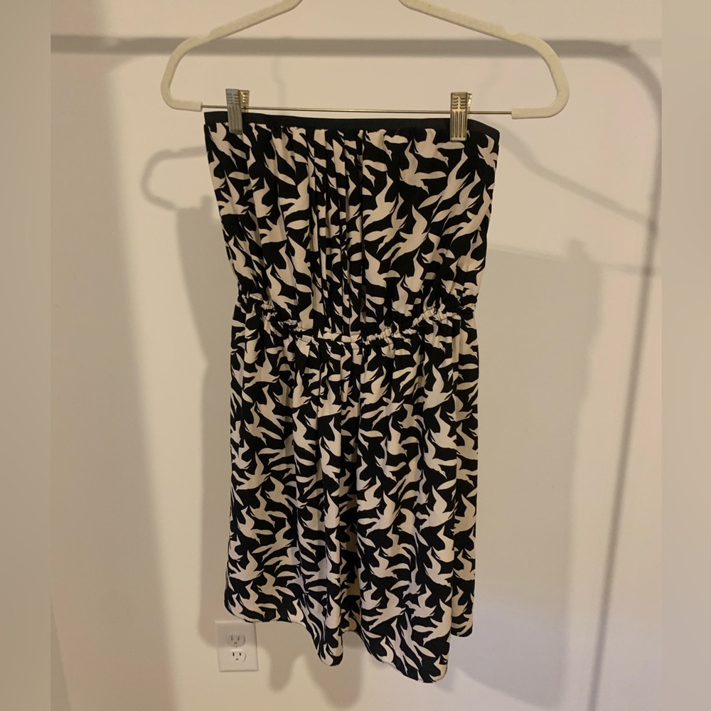 Strapless Bird Patterned Dress